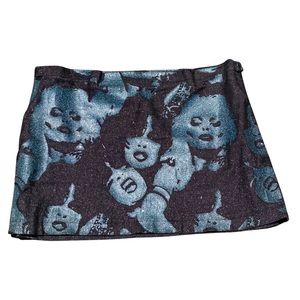 Mosquitohead 90’s Motley Crue Double Zipper Glitter Micro Mini Skirt Size S